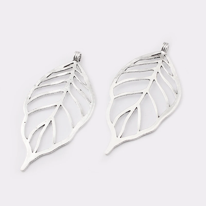 2 шт. подвеска в виде листьев серебряного цвета|pendant contact|charm pendant necklacecharm bangle |