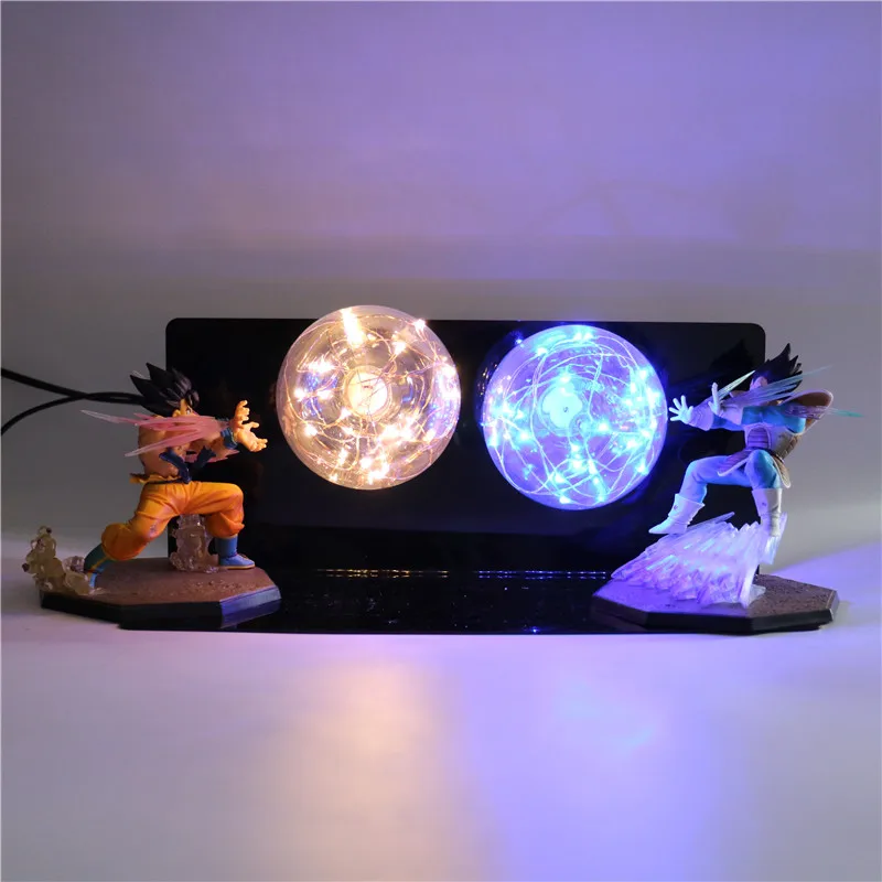 Dragon Ball Z Сон Гоку против Вегета 3D лампа детские фигурки DIY светодиодный аниме модель luminaria детский ночной Светильник для спальни