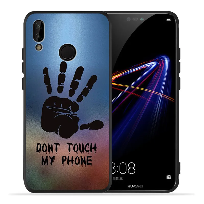 И надписью Don't touch my phone (не трогай мой для Huawei P8 P10 P20 P30 Mate 10 20 Honor 8 8X 8C 9 Lite Plus Pro