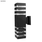 Светодиодный настенный светильник DONWEI E27 с двумя головками, наружный декоративный водонепроницаемый алюминиевый настенный светильник для двора, крыльца, коридора, балкона