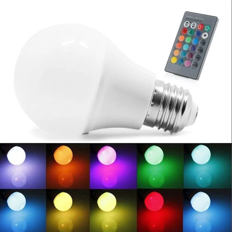 RGB E27 светодиодные лампы высокой мощности 5 Вт 9 20 220 В LED Мини RGBW Глобус лампада