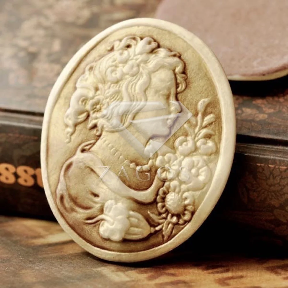57x45mm 2Pcs Модные Винтажные овальные женские Камеи кабошон с плоской задней частью для изготовления ювелирных изделий,, быстрая - Цвет: 57x45mm 2Pcs