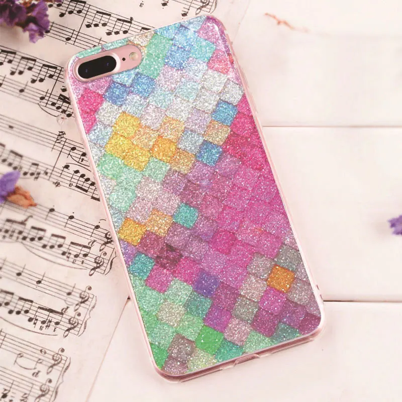 Luxury Bling Fish Scales Rhombus Plating Glitter Phone Cases For iPhone 7 6 6S Plus Case Protective Back Cover |