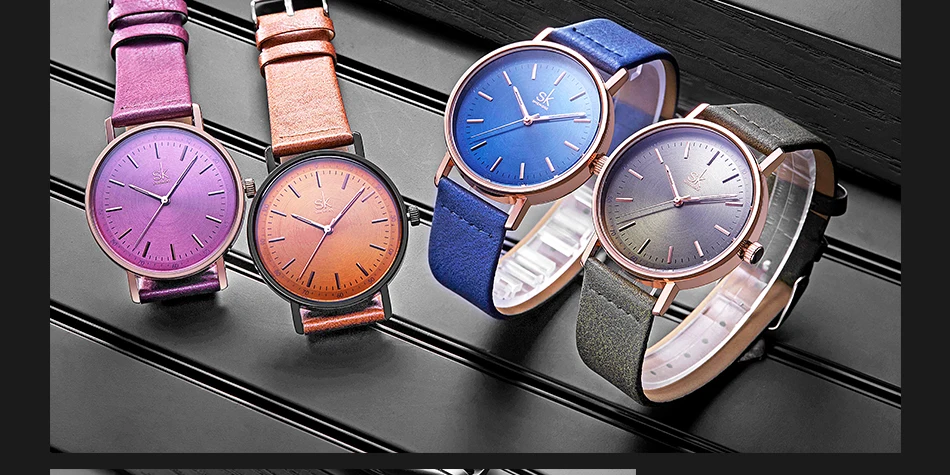 Shengke, цветные кожаные женские часы, кварцевые женские наручные часы, Reloj Mujer, новинка, SK, подарок на день для женщин# K8065