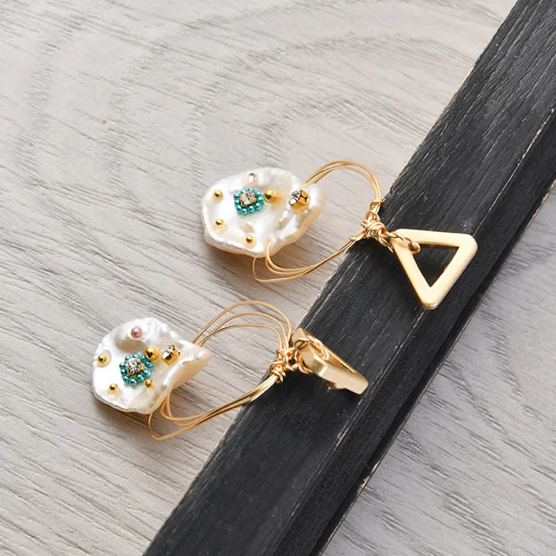 Женские длинные висячие серьги с жемчугом ручной работы ювелирные изделия для