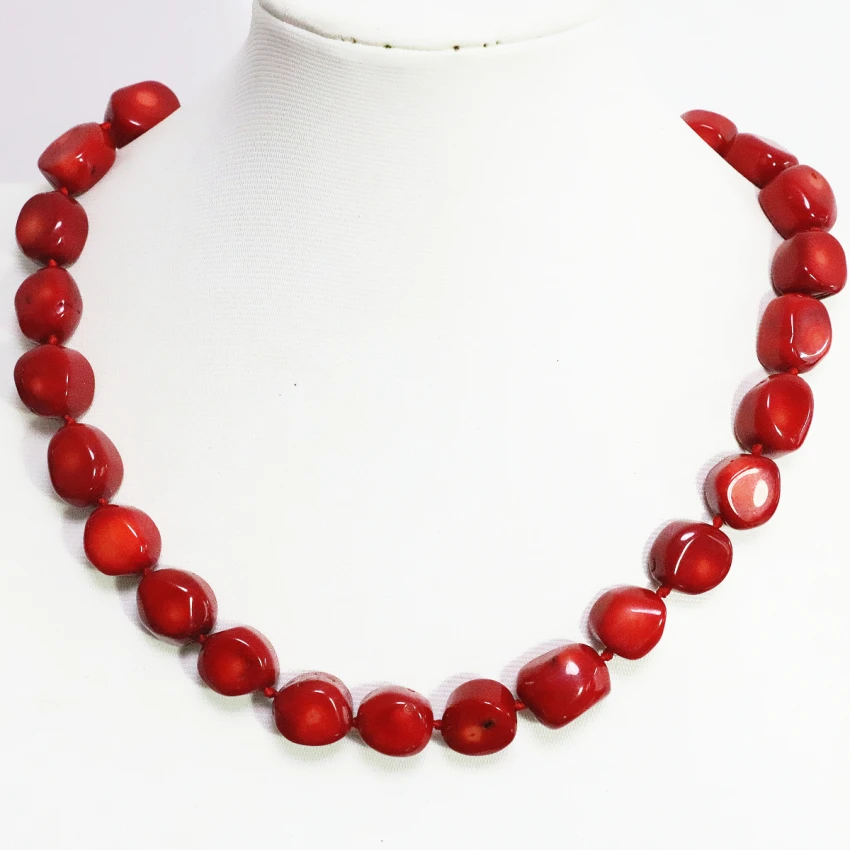 Горячей продажи природного красного коралла нерегулярные бисер 9 13 мм женские