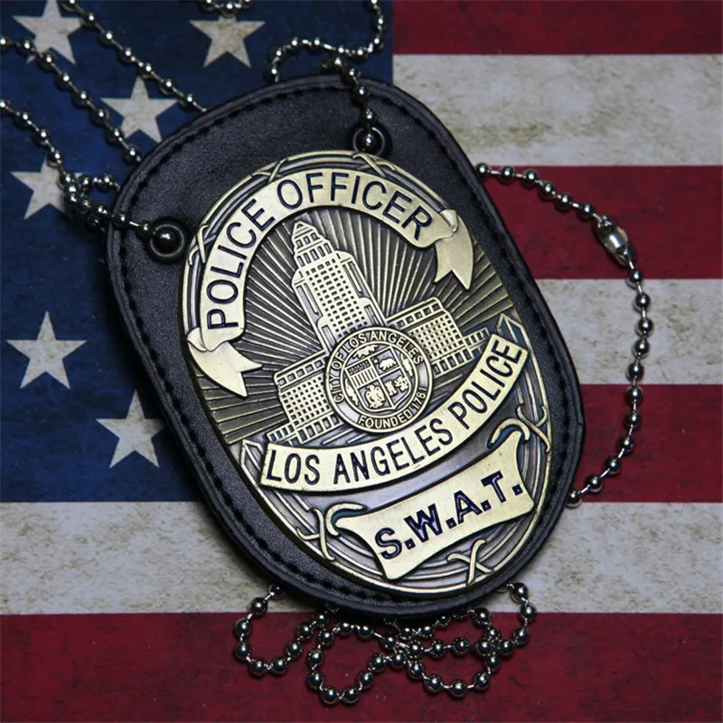 New 1pcs LA Police SWAT Officer Badges Card ID Cards Holder 1:1 Gift Cosplay Collectionn On Sale 2 Types |