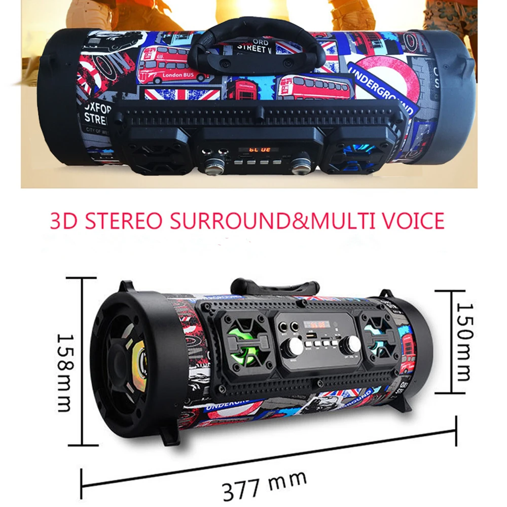 Hifi портативный Bluetooth динамик fm-радио 3D звук беспроводной объемный ТВ Саундбар
