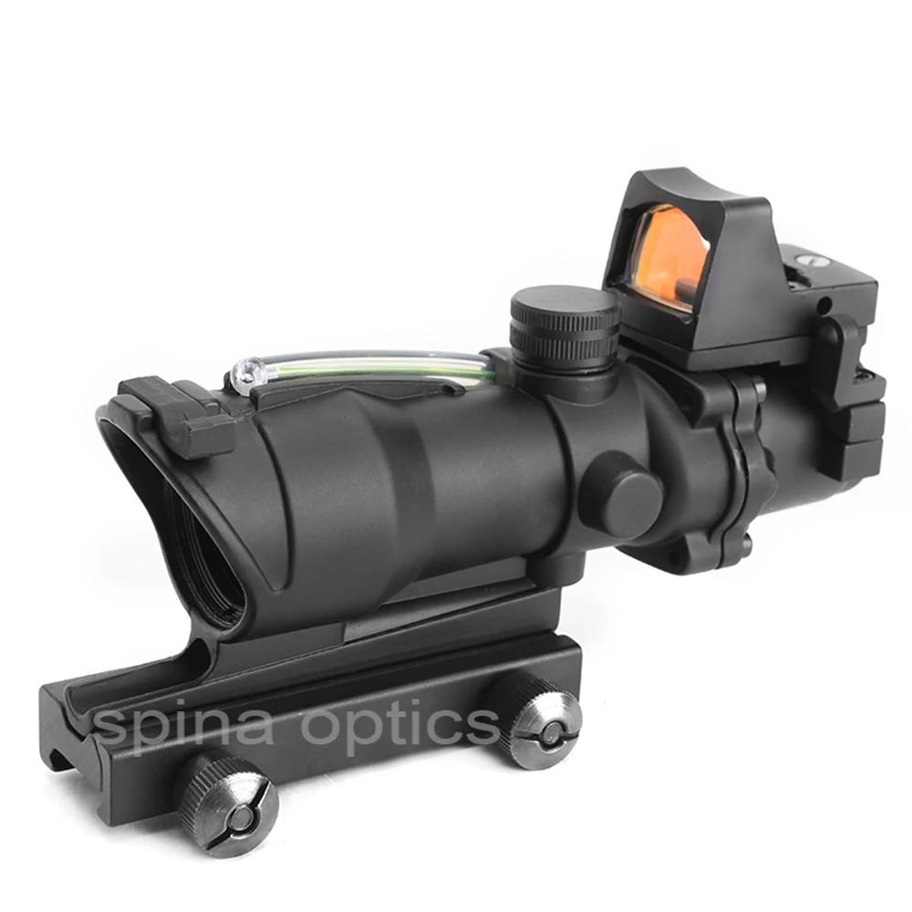 Охотничий Прицел ACOG 4X32 оптический прицел из настоящего волокна с красной и