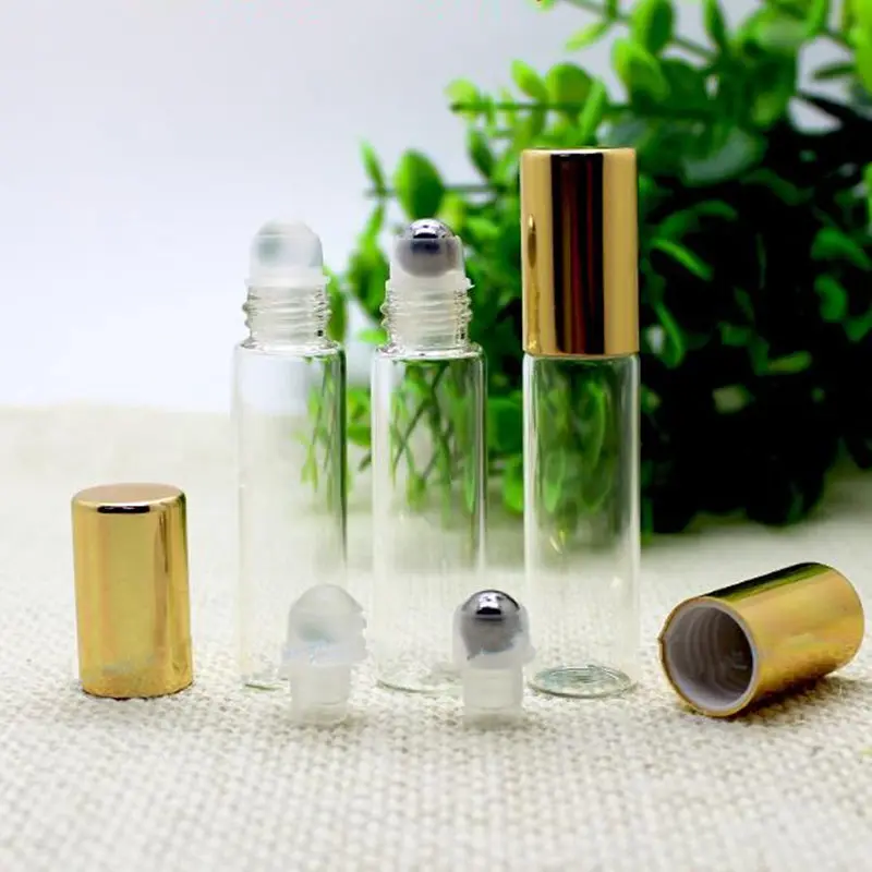 Стеклянная бутылка в многоразовых бутылках Rollon с золотой крышкой высокое