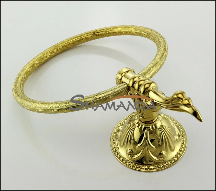 Бесплатная доставка Цинк & Латунь Титан Золотое готовое полотенце кольцо