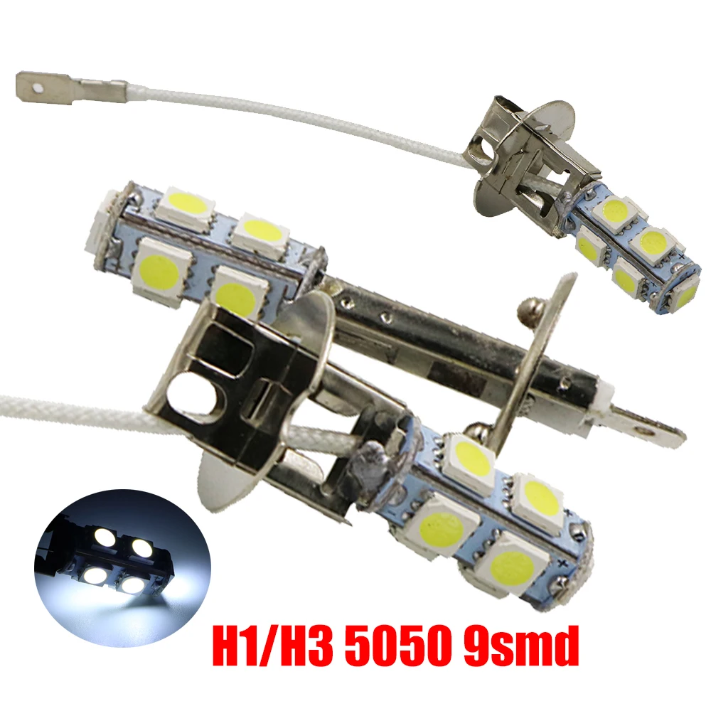 YSY wholesaler H1 H3 5050 9 SMD LED 12V 24V Auto Car Fog Light Lamp LED Bulbs white Daytime Running Head Lights DRL car styling