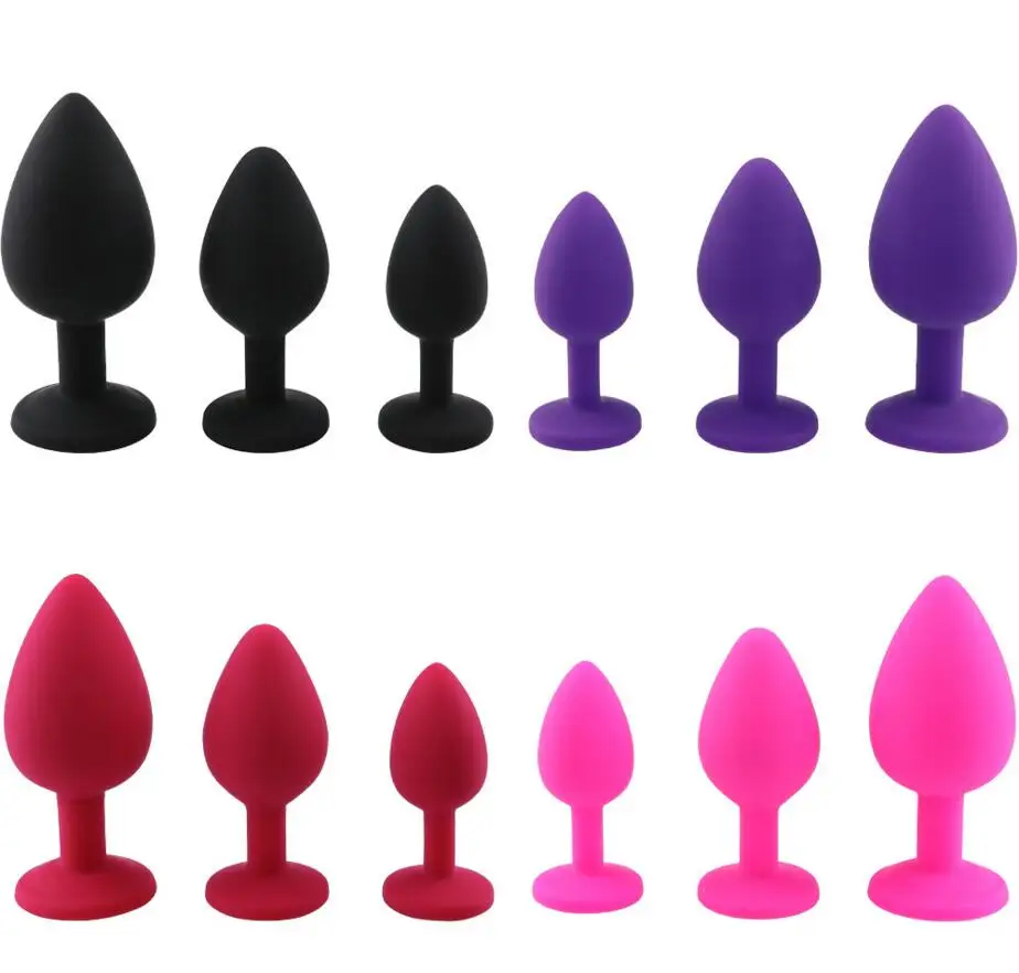 Маленький Средний большого размера безопасный силиконовый Анальная пробка с