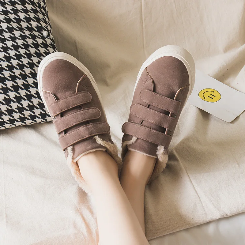 Новая плюшевая зимняя обувь теплая женская Школьная для студентов женские