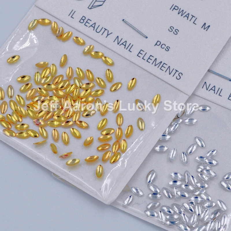 

2 packs Mixed gold silver 3d metal oval nail art decorations rhinestones studs nails accessoires suplies tool