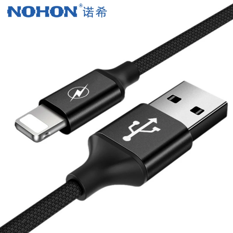 NOHON нейлон освещение Зарядное устройство кабель для быстрой зарядки iphone 5/6/6 S/7/8/X
