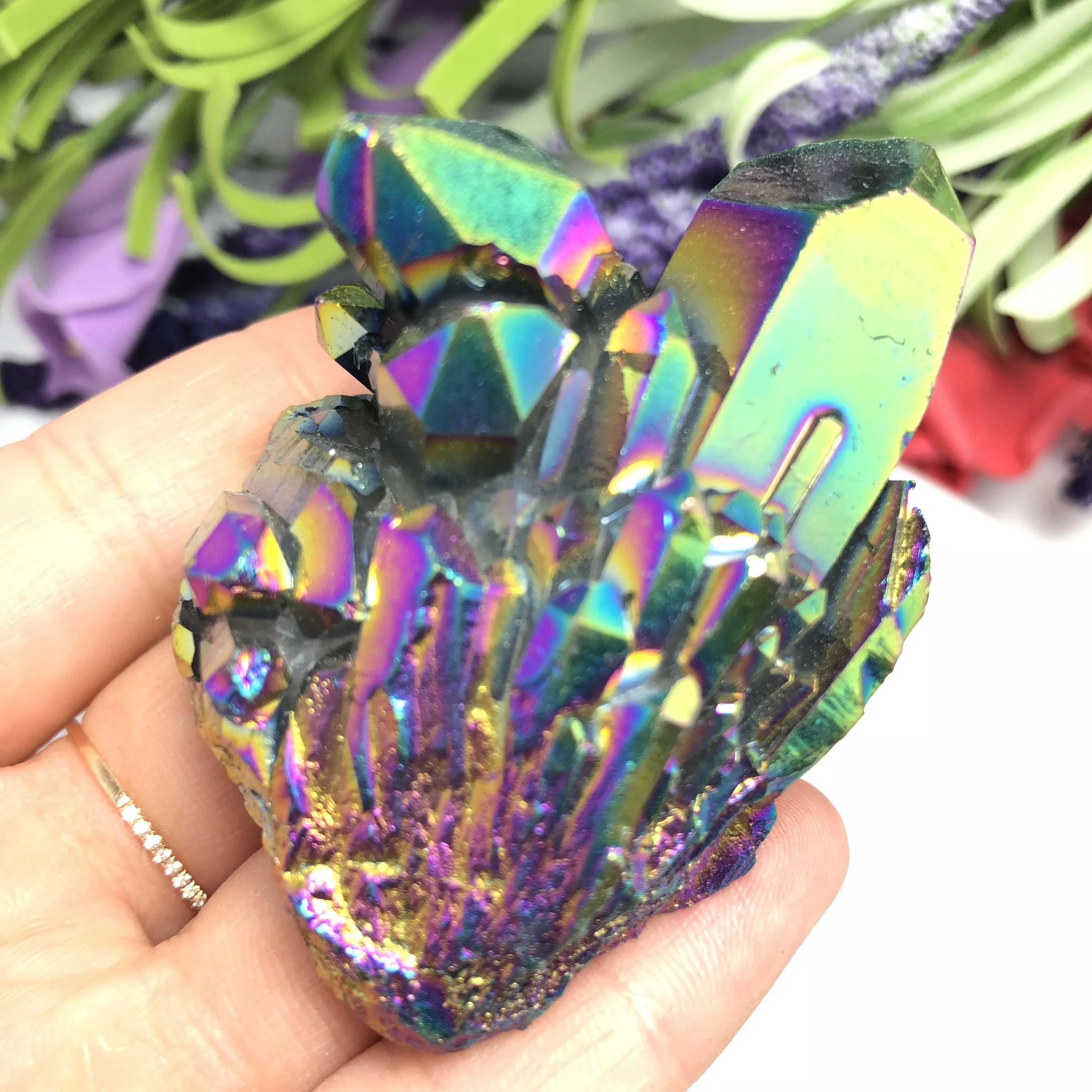 Аура кварцевый кристалл кластерный Ангел натуральный Druzy Geode образцы минералов