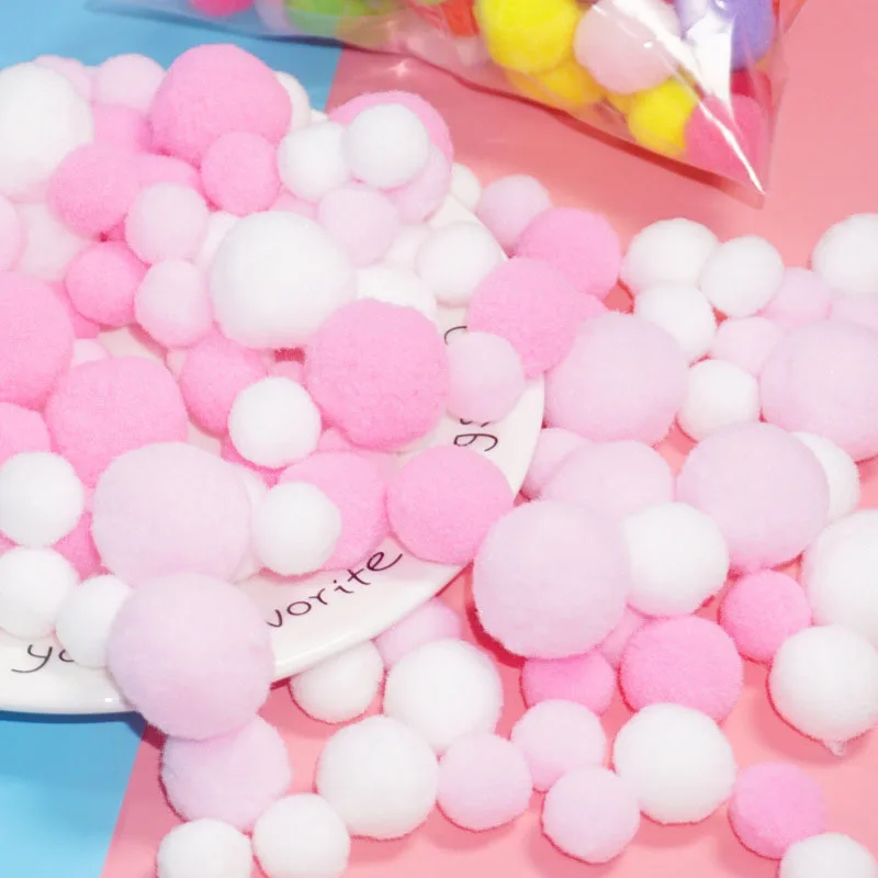 100 шт. разноцветные помпоны DIY куклы одежда ручной работы мягкий пушистый помпон