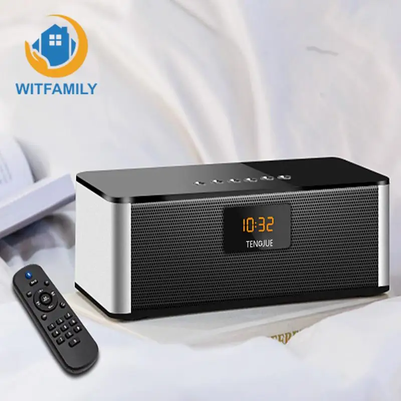 Беспроводной bluetooth динамик будильник с пультом дистанционного управления FM