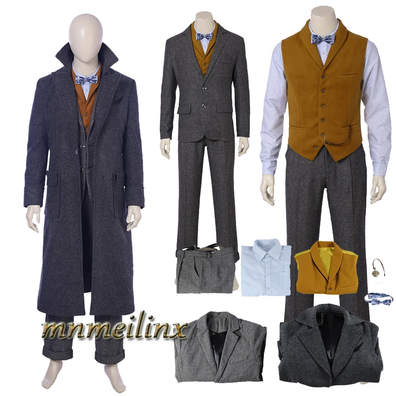 Фантастический Newt Scamander из The Crimes of Grindelwald Косплей Костюм животные зверь Хэллоуин мужской костюм на заказ наряд