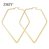zmzy fashion statement gold color stainless steel earrings for women accessories geometric punk jewelry drop dangle earring