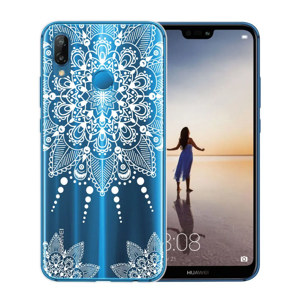 Чехол в стиле ретро с изображением цветка мандалы для Huawei P8 P9 Lite 2017 P10 P20 Pro мягкие