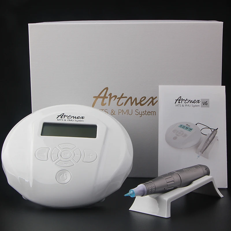 

Permanent Makeup Eyebrow Tattoo machine With Digital Control Panel Micropigmentation Device Lip Pen Artmex V6 with 5 needles GF