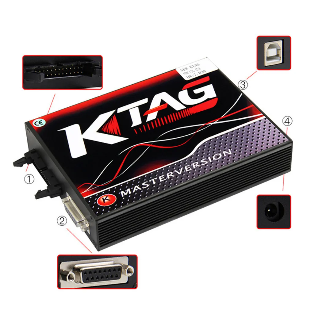 V2 V5.017 ЕС красный pcb V2.47 без знака ограничения ECM Титан KTAG V7.020 4 светодиодный мастер