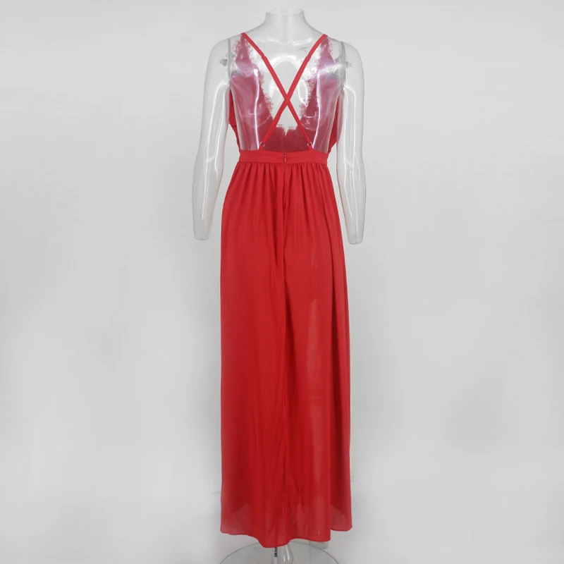DRESSMECB красное сексуальное платье с открытой спиной женское элегантное длинное