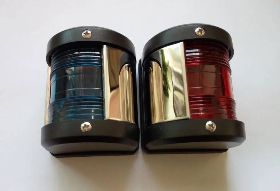 Морской лодки яхты Бортовая доска/порт зеленый и красный навигационный свет 12 В
