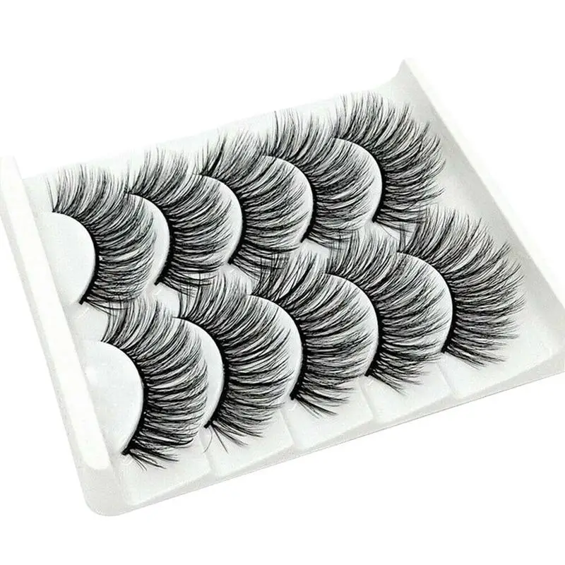 Натуральные накладные ресницы 5 пар 3D из норки длинные нечистоплотные для
