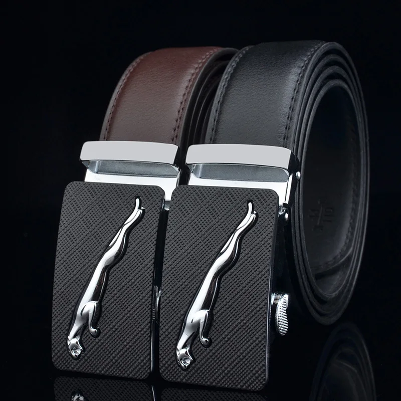 

KAWEIDA Designer Belts for Men's 2019 Trending Leopard Automatic Buckle Waist Belt Cowskin Genuine Split Leather Kemer for Jeans