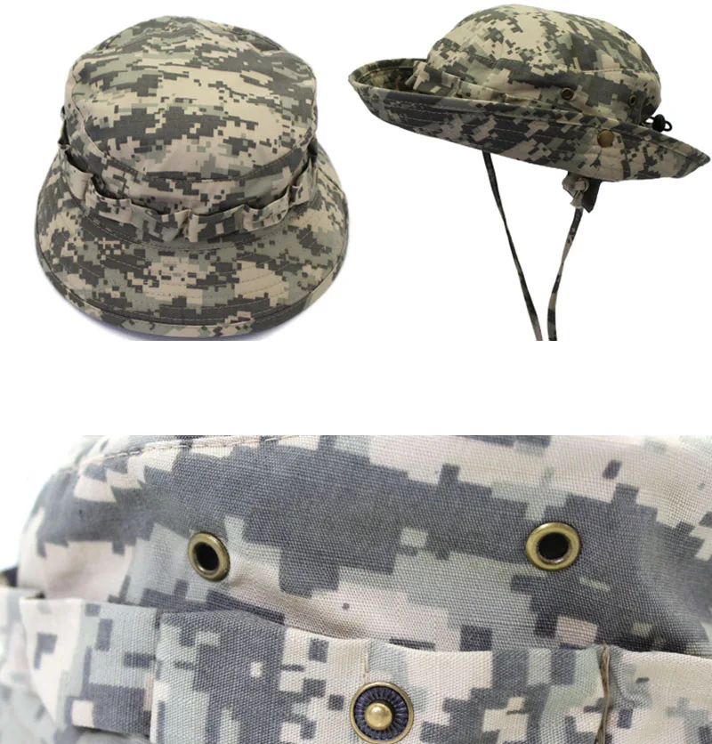 TACVASEN тактические шапки камуфляж страйкбол Boonie шляпа Военная армейская камуфляжная кепка Защита от солнца охотничьи рыбы снайперские ведра шляпы регулируемые