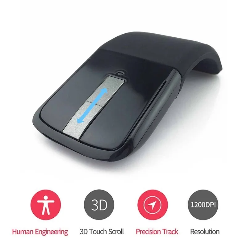 CHYI Bluetooth складная беспроводная компьютерная мышь эргономичная оптическая Mause Arc Touch 3D Складная ПК тонкая мышь для ноутбука microsoft