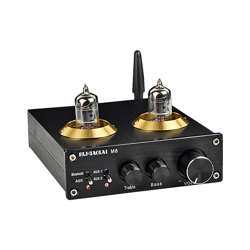 

HIFI TPA3116 Bluetooth 6K4 Tube Preamplifier Audio Amplifiers Power Amp Sound Preamp 50W*2 2.0 Channel Home Theater