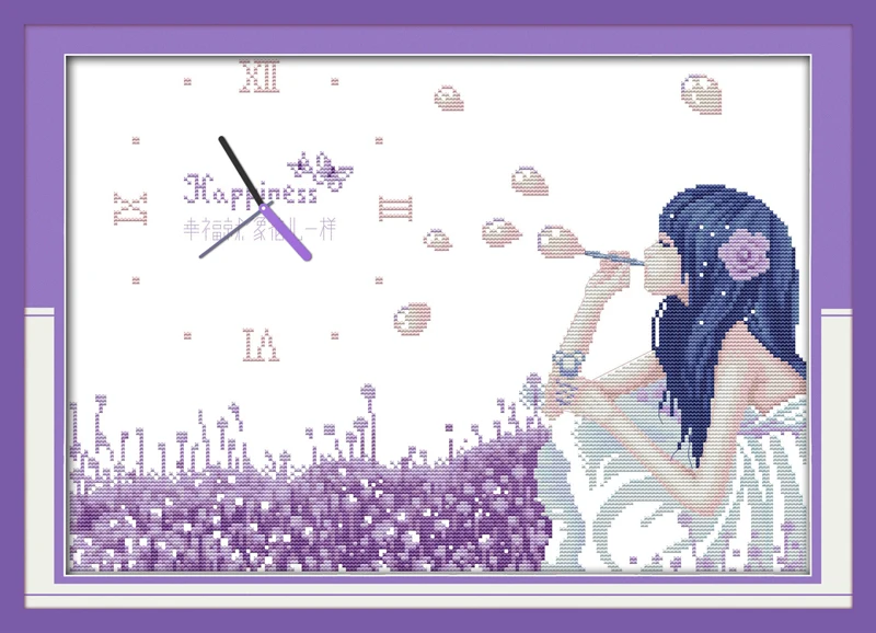 Набор для вышивки крестиком Happy bubble 14ct 11ct настенные часы с принтом на холсте