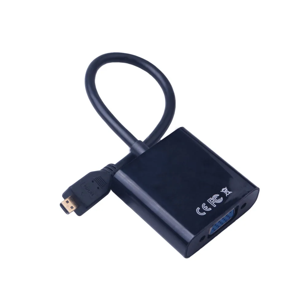 Elistooop переходник-преобразователь VGA в Micro HDMI адаптер с аудиокабелем Aux Папа-папа |