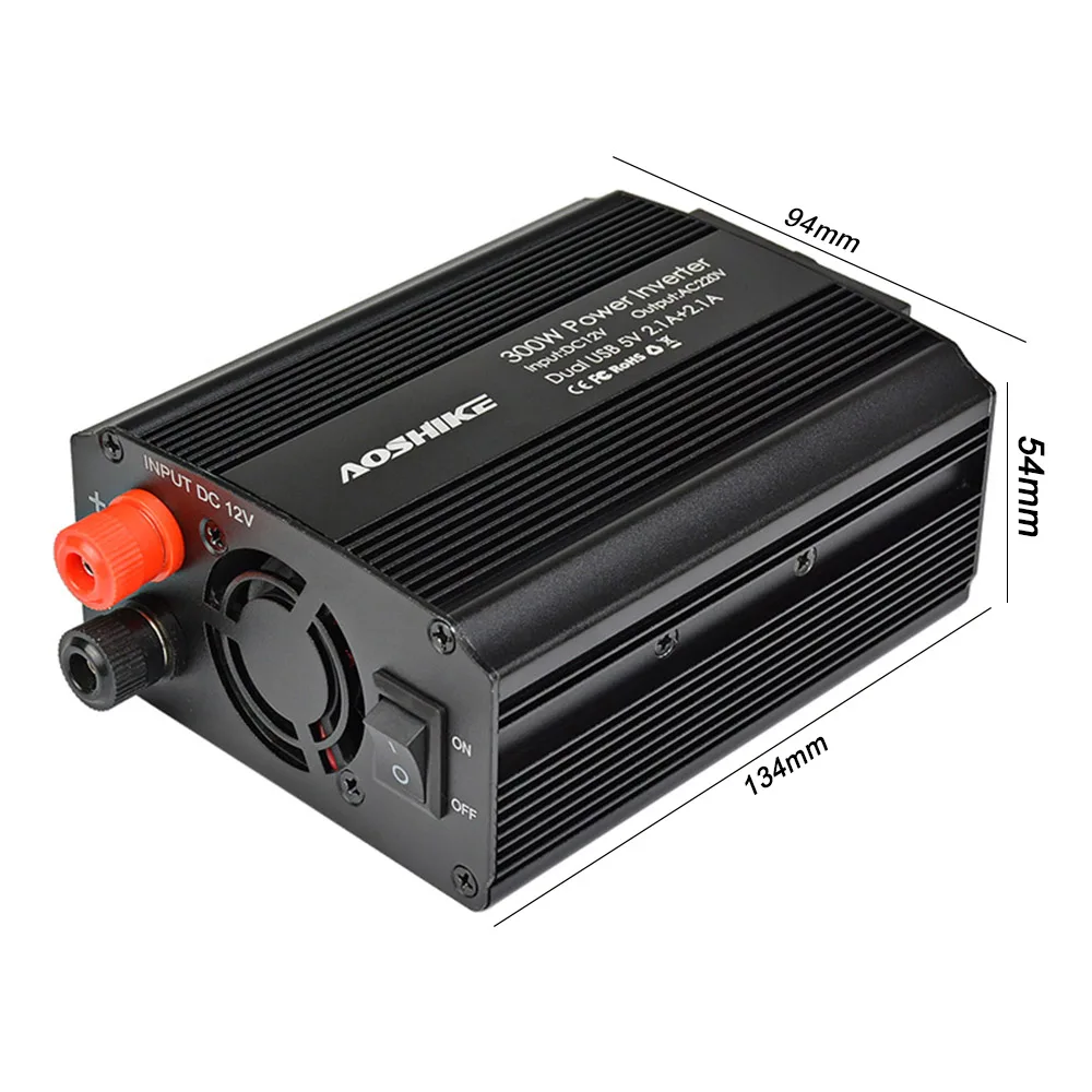 AOSHIKE Dual USB 4.2A инвертор 12 В 220 В 300 Вт 500 Вт ЕС Автомобильный инвертор 12 В до 220 В автомобильный трансформатор напряжения автомобильный адаптер