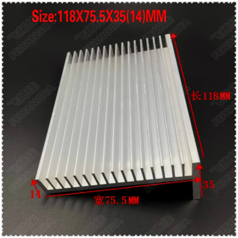 

(Free shipping) 118x75.5x35mm Inverter driver Aluminum profile radiator /Aluminum radiator piece /Aluminum heatsink