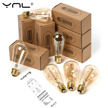 Ретро Edison led светильник лампочка E27 220 В 40 Вт A19 A60 ST64 T10 T45 T185 G80 G95 нити Винтаж ампулы лампа накаливания Эдисона лампа