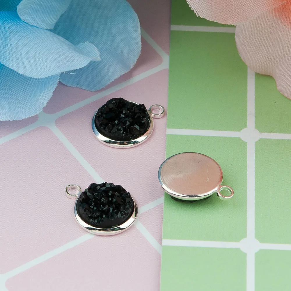 Подвески DoreenBeads из меди и смолы круглые подвески серебряного цвета аксессуары