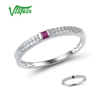 vistoso genuine 14k white gold stackable ring for lady sparkling diamond fancy rubysapphire engagement anniversary fine jewelry