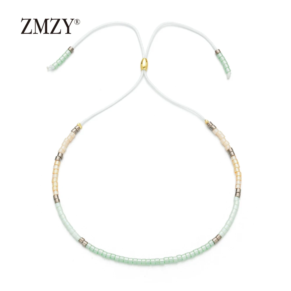 Фото ZMZY Мини стеклянные бусины с кристаллами, богемные очаровательные браслеты для женщин Miyuki Delica Pulseira Feminina Lover, модные ювелирные изделия №5