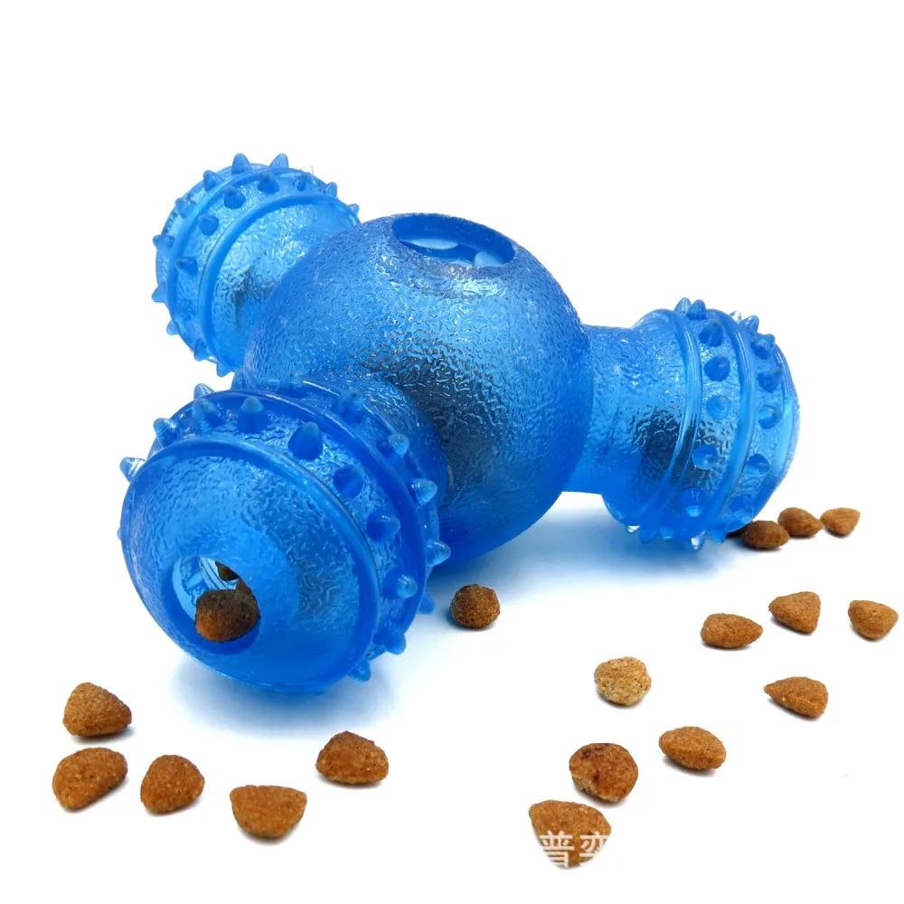 

2021 New Rubber Dog Treat Toys Smarter Pet Food Feeding Dispenser For Puppy Cat Interactive Toy Tumbler Pet Training Toys