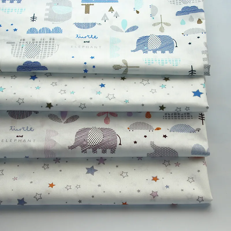 Новое поступление 100% хлопчатобумажная ткань со слоном детское стеганое по метру