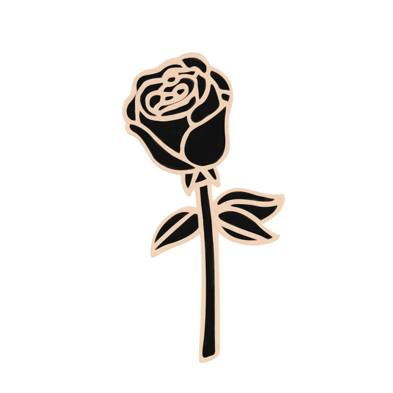 1 шт./компл. black rose эмалевые Броши с изображением для Для женщин очаровательными цветами значки металлические Ангелы Ада Волшебная булавка, джинсовый жакет, свитер значок с пряжкой - Окраска металла: black rose