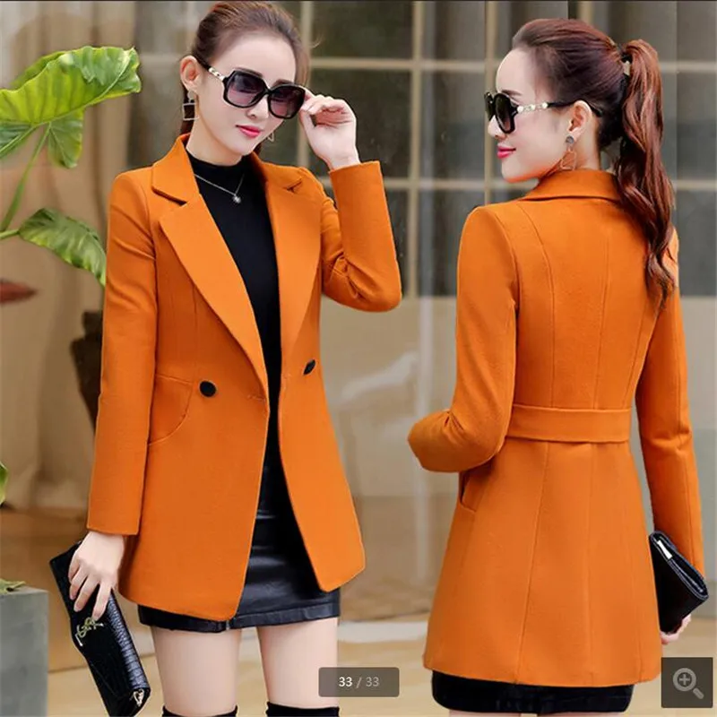 Модное пальто для студентов осенние женские топы имитация кашемира двубортное в