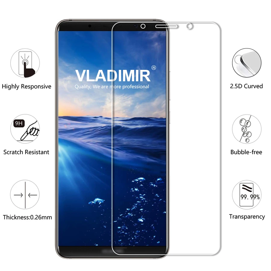 Vimir 9 H 2.5D не полное покрытие из закаленного стекла для Huawei Mate 10 Pro протектор экрана