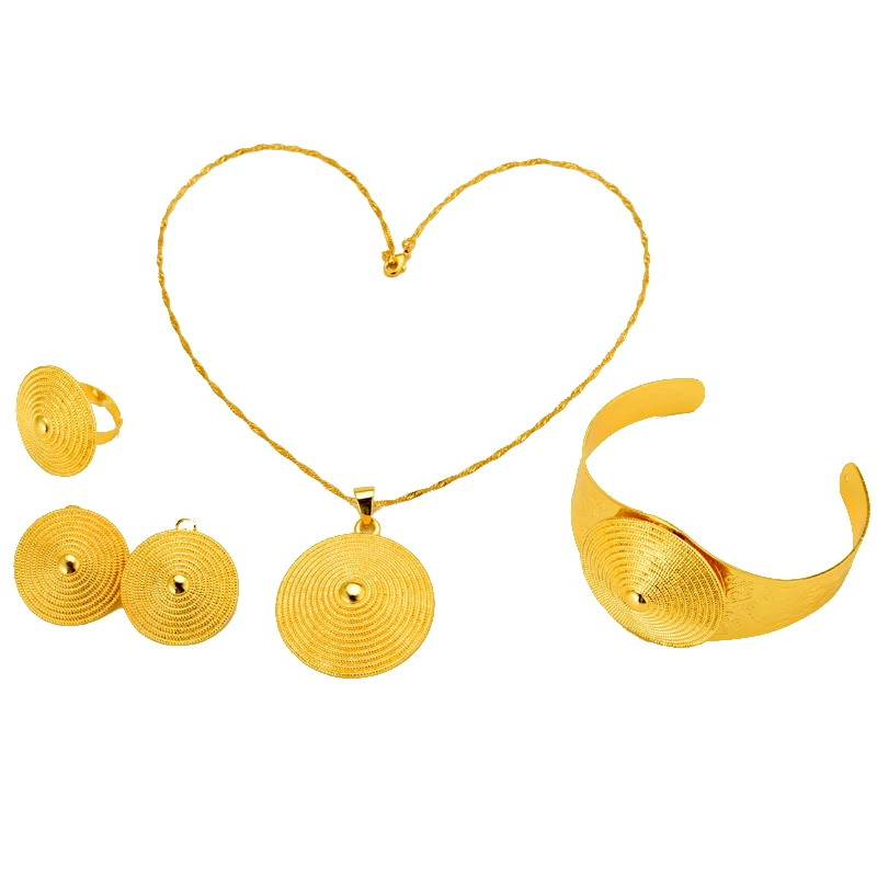 Эфиопский комплект ювелирных изделий в Дубае золотистого Цвет кулон