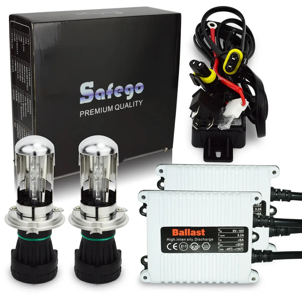 Safego 1 комплект AC 12v 35w Hid Xenon kit h4 H4 3 h13 H13 9004 9007 автомобильный светильник 4300 K 6000 k 8000 с